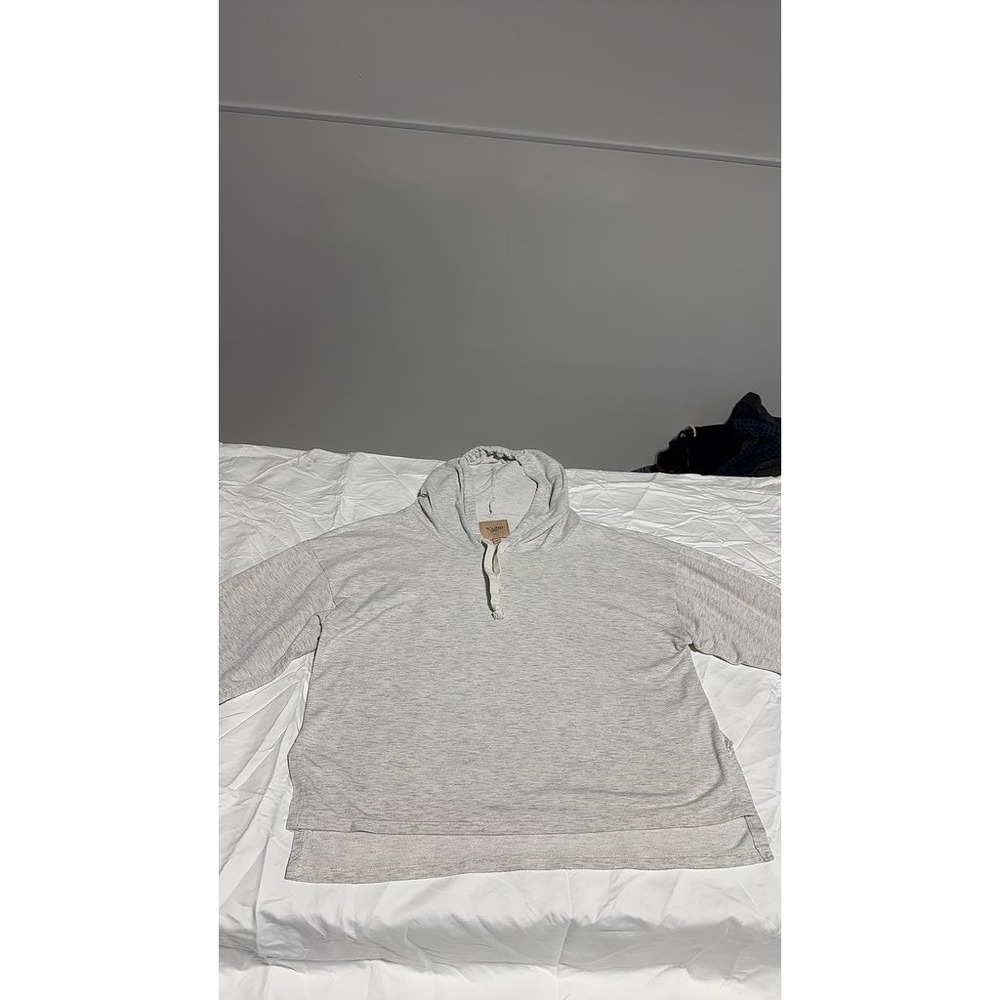 FOUND Light Gray Hoodie Sweatshirt Cotton Drawstring Casual Small